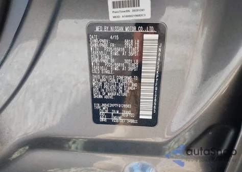 2015 Nissan Quest S z USA, uszkodzony, nr VIN JN8AE2KP7F9128563